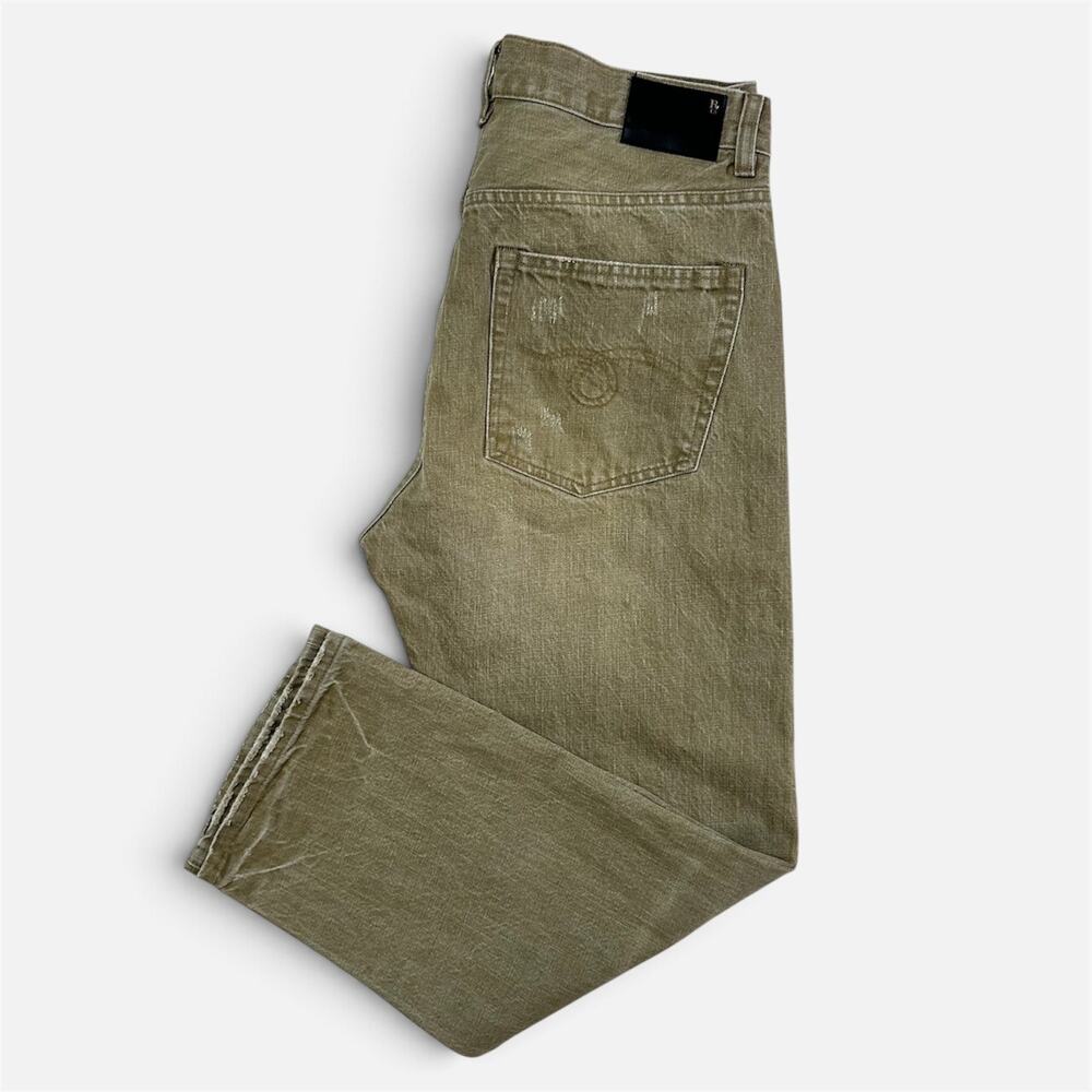 R13 Boyfriend Jean in Moss Green Japanese denim